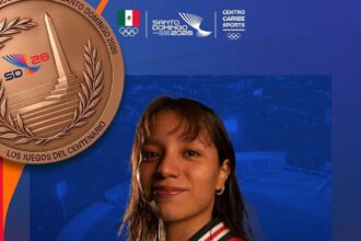 Dalia Berenice Moreno Velasco, atleta mexicana de Aguascalientes, tras ganar medalla de bronce en aguas abiertas en Santo Domingo 2026