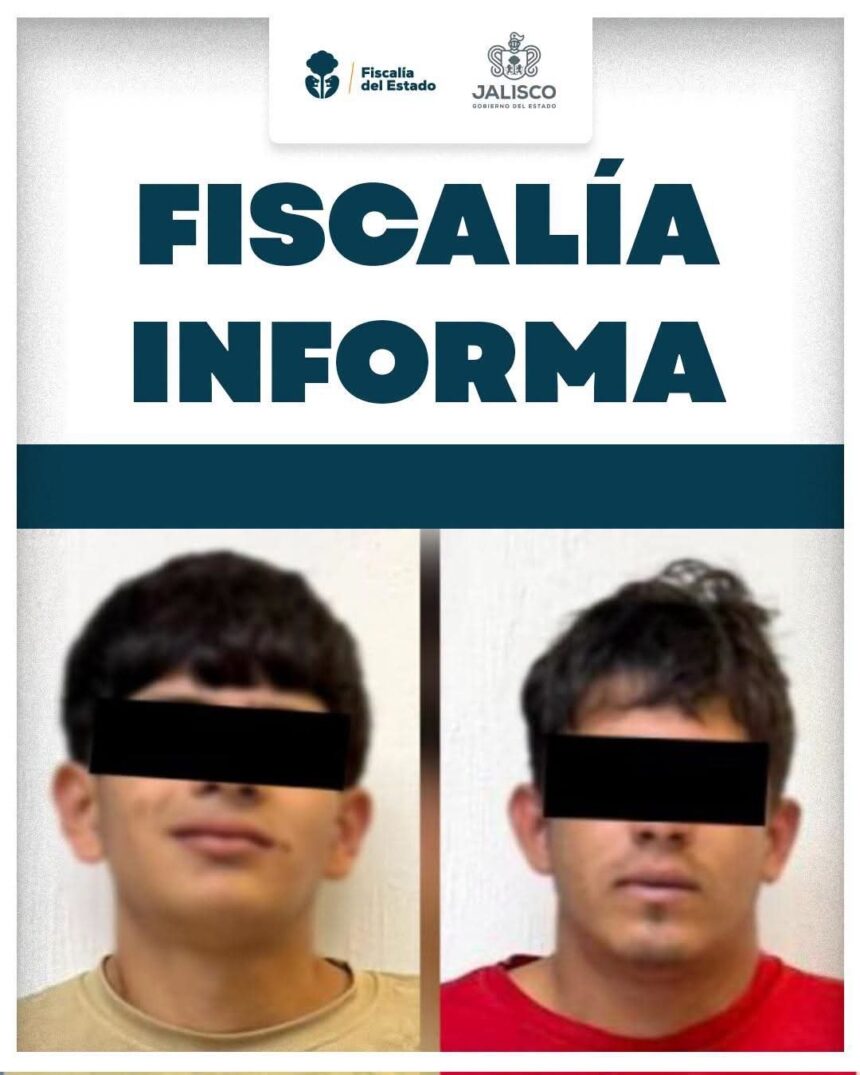 Ficha informativa de la Fiscalía de Jalisco sobre la aprehensión de dos hombres por presunta crueldad animal contra la perrita Vaquita