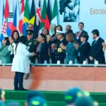Funcionarios y personal operativo durante la entrega de reconocimientos del Plan Kukulkán en Zumpango, Estado de México