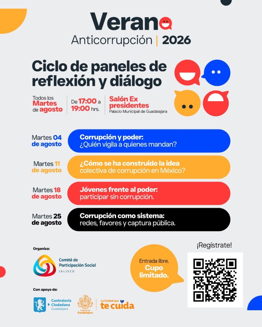 Cartel del ciclo Verano Anticorrupción 2026 en Guadalajara