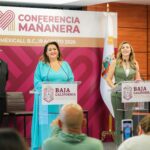 Marina del Pilar Avila Olmeda y Alma Delia Ábrego Ceballos presentan la edición 25 del Festival de Octubre en Baja California.