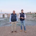 Felifer Macías y José Pío X Salgado Tovar recorren la zona de los bordos Cuates 1 y Cuates 2 en Querétaro.