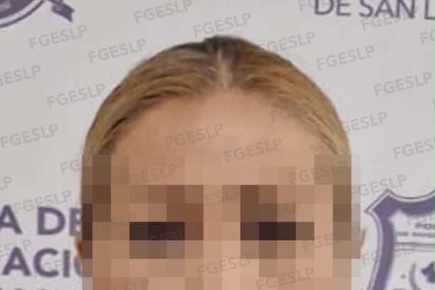 Imagen difundida por la Fiscalía General del Estado de San Luis Potosí sobre una mujer señalada por presunto robo calificado en la capital potosina.