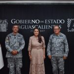 Tere Jiménez se reúne con mandos de la Guardia Nacional para revisar estrategias de seguridad en Aguascalientes.