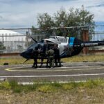 Helicóptero de la Policía Municipal de Aguascalientes utilizado en el traslado de un órgano para el primer trasplante de hígado realizado en el estado.