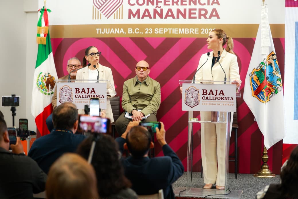 Conferencia de prensa del Gobierno de Baja California sobre el proyecto de la planta desalinizadora de Playas de Rosarito.
