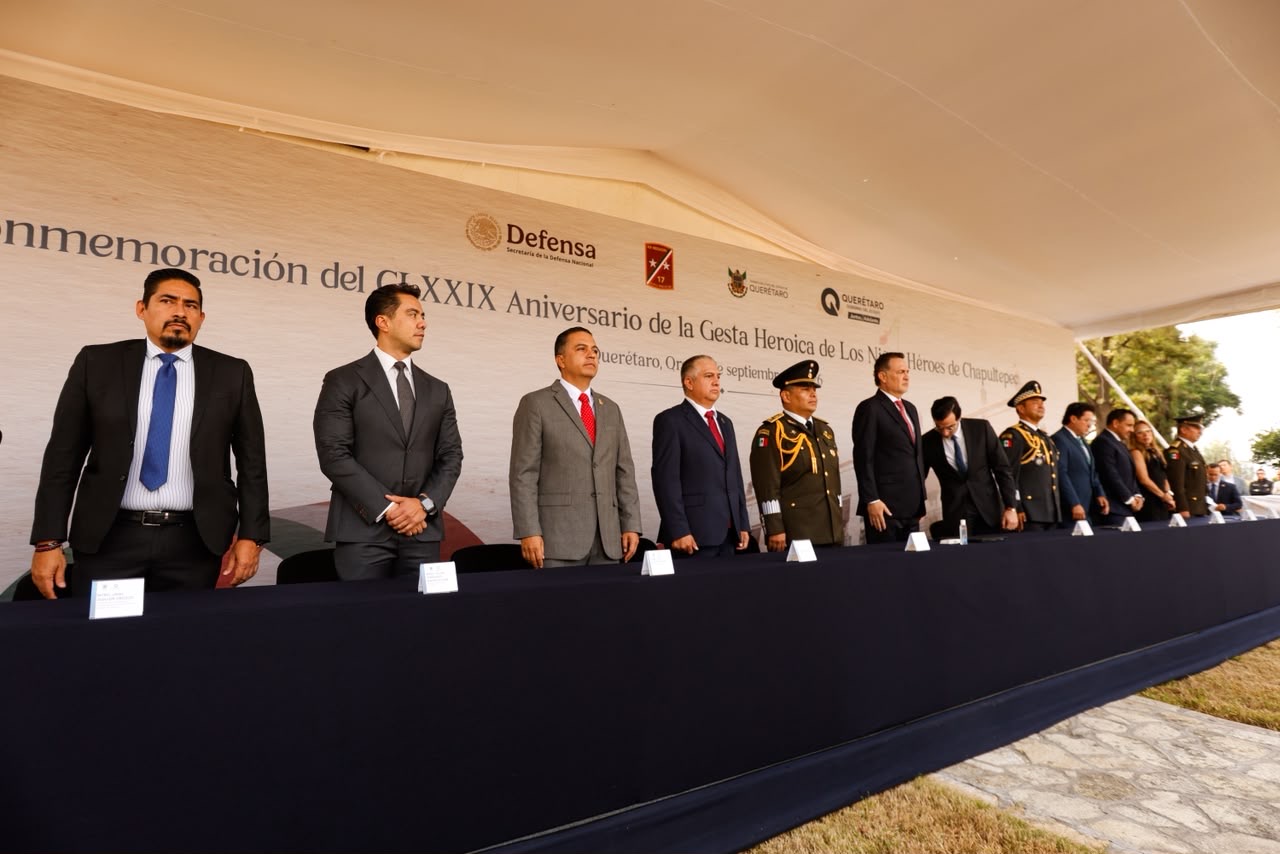Ceremonia conmemorativa por el 179 aniversario de la Gesta Heroica de los Niños Héroes de Chapultepec en Querétaro.