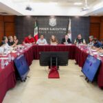 Autoridades de Baja California durante la instalación de la Mesa Permanente de Protección Civil.