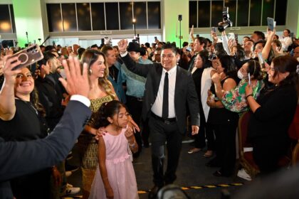 Ricardo Gallardo Cardona durante la presentación de su Quinto Informe de Resultados en San Luis Potosí.