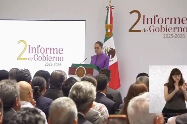 Claudia Sheinbaum durante su Segundo Informe de Gobierno 2025-2026.