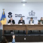 Conferencia de prensa de la Fiscalía del Estado de Jalisco sobre investigaciones de seguridad.