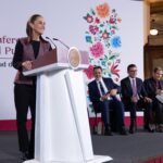 Claudia Sheinbaum durante una conferencia del Gobierno de México sobre los Programas para el Bienestar.