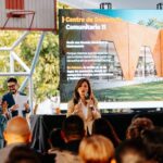 Verónica Delgadillo durante la presentación del proyecto de rehabilitación del CDC 11 en Polanco, Guadalajara.