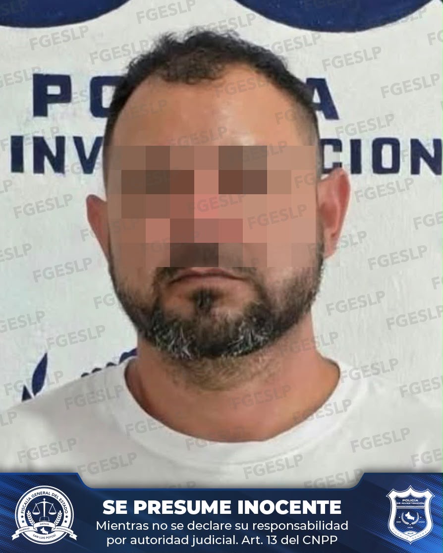 Imagen difundida por la Fiscalía General del Estado de San Luis Potosí sobre la vinculación a proceso de Iván “N” por probable feminicidio.
