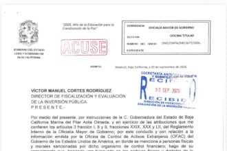 Oficio de la Oficialía Mayor del Gobierno de Baja California relacionado con la revisión de contrataciones tras información de la OFAC.