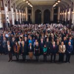 Gobernadoras, gobernadores y autoridades municipales reunidos en Palacio Nacional para revisar proyectos del programa Vivienda para el Bienestar.