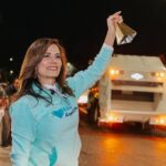 Verónica Delgadillo durante un acto relacionado con los servicios públicos y la recuperación urbana en Guadalajara.