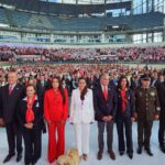 Autoridades y participantes durante la 53.ª Convención Nacional de la Cruz Roja Mexicana en Aguascalientes.